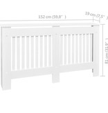 vidaXL Radiatorombouw MDF wit 152 cm