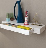 VidaXL Wandschap met lade zwevend MDF wit