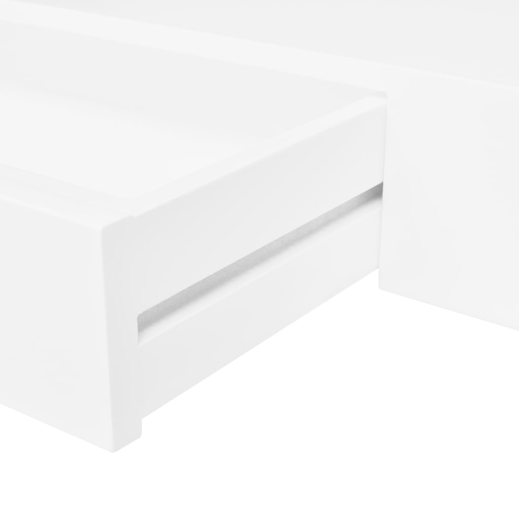 VidaXL Wandschap met lade zwevend MDF wit