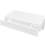 VidaXL Wandplank met lade MDF zwevend voor boeken/dvd wit