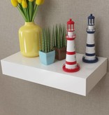 VidaXL Wandplank met lade MDF zwevend voor boeken/dvd wit