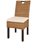 VidaXL Eetkamerstoel 4 st kubu rattan mangohout