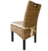 VidaXL Eetkamerstoel 4 st kubu rattan mangohout