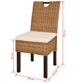VidaXL Eetkamerstoel 4 st kubu rattan mangohout