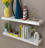 vidaXL Wandplanken zwevend voor boeken/dvd's MDF wit 2 st