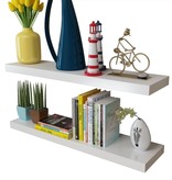 vidaXL Wandplanken zwevend voor boeken/dvd's MDF wit 2 st