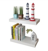 VidaXL Wandplanken zwevend MDF wit 2 st