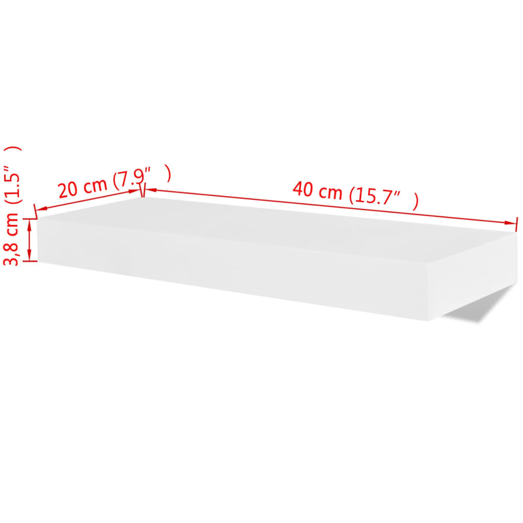 VidaXL Wandplanken zwevend MDF wit 2 st