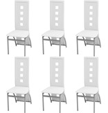 VidaXL Eetkamerstoelen 6 st kunstleer wit
