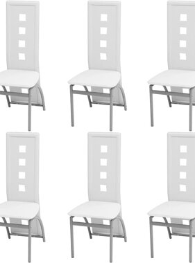VidaXL Eetkamerstoelen 6 st kunstleer wit