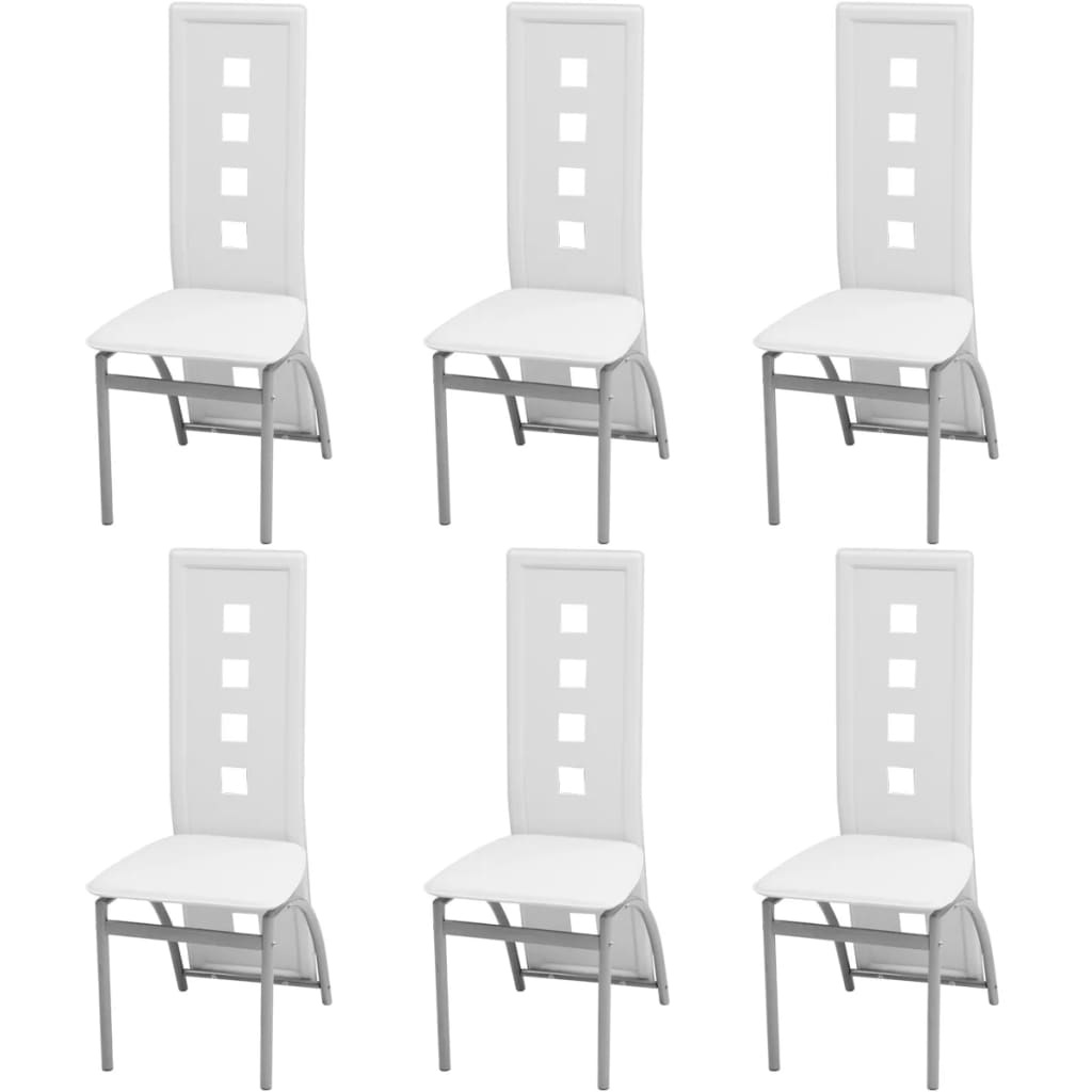 VidaXL Eetkamerstoelen 6 st kunstleer wit