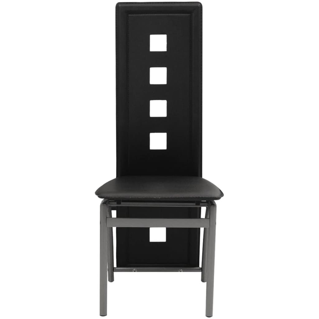 VidaXL Eetkamerstoelen 6 stuks kunstleer zwart
