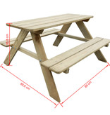 vidaXL Picknicktafel voor kinderen 89x89,6x50,8 cm FSC grenenhout