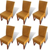 VidaXL Eetkamerstoelen 6 st natuurlijk rattan bruin