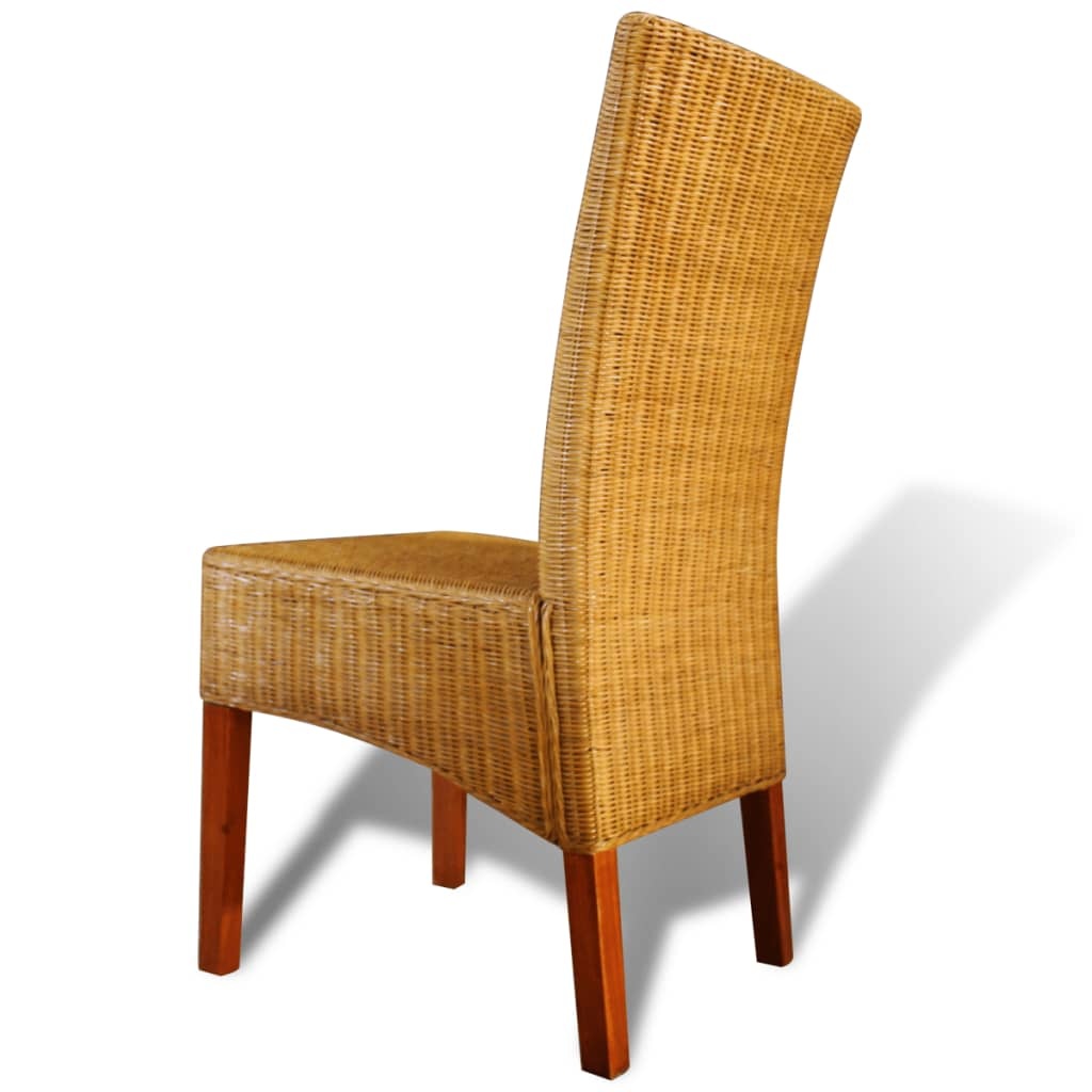 VidaXL Eetkamerstoelen 4 st natuurlijk rattan bruin