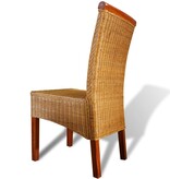 vidaXL Eetkamerstoelen 6 st natuurlijk rattan bruin