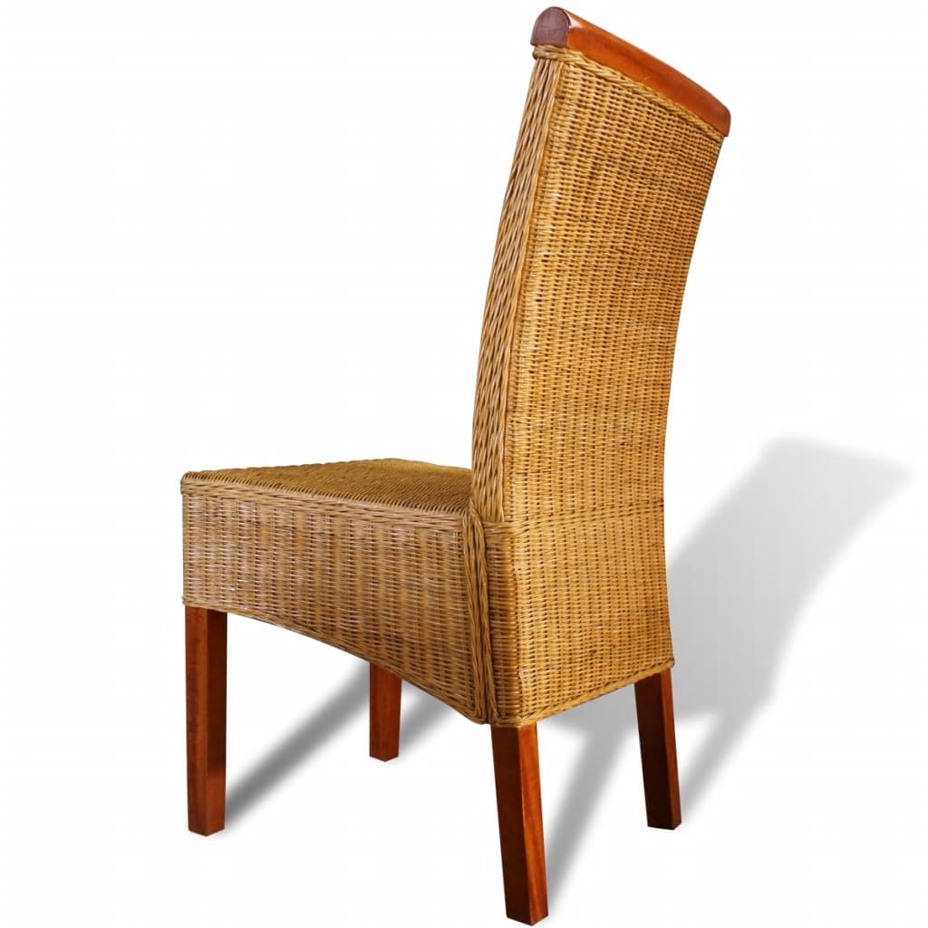 VidaXL Eetkamerstoelen 4 st natuurlijk rattan bruin