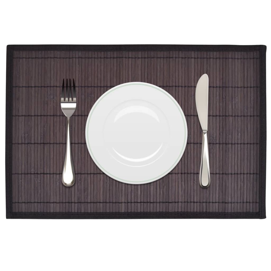 vidaXL Placemats 30x45 cm bamboe donkerbruin 6 st