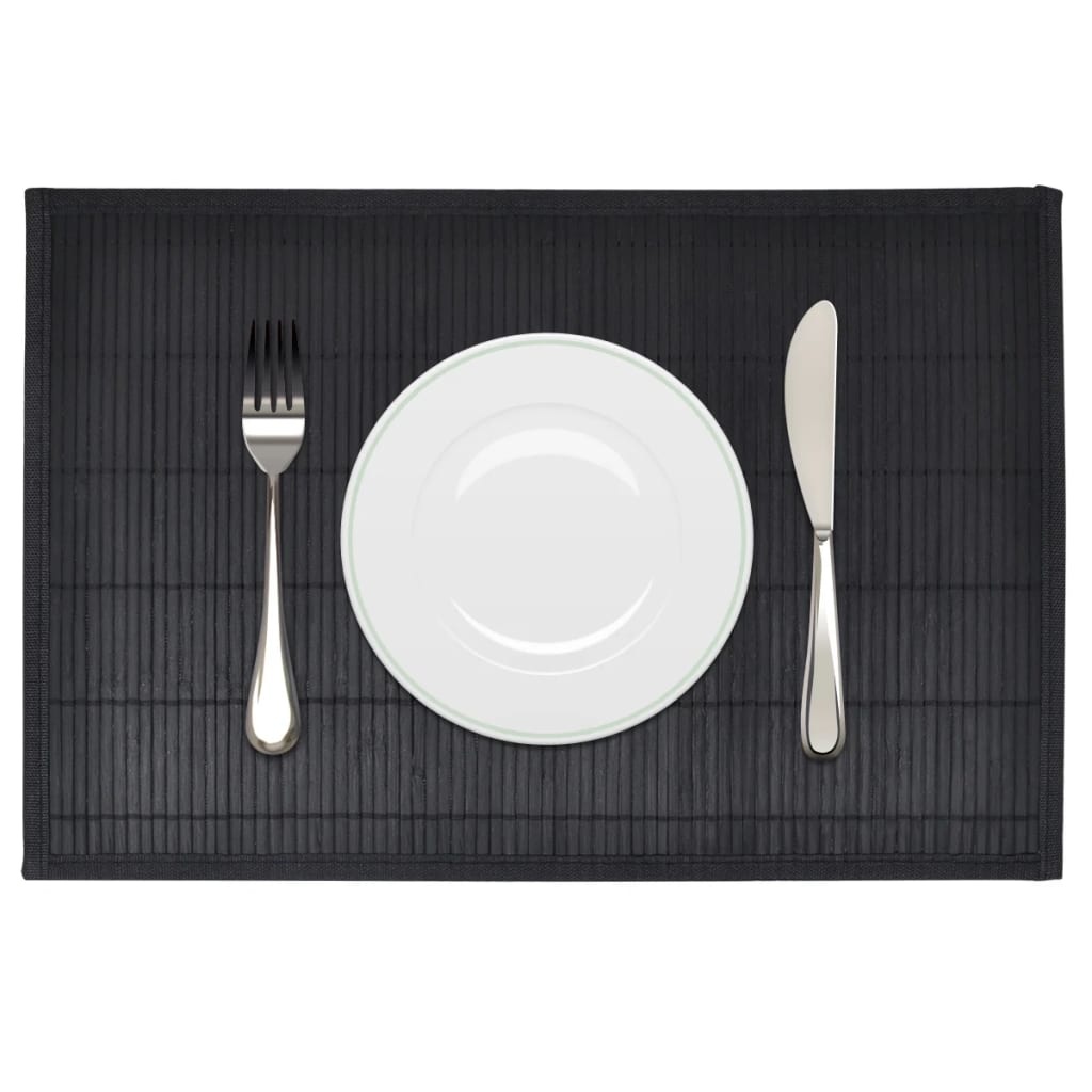 vidaXL 6 Placemats bamboe 30 x 45 cm zwart