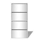 VidaXL Schoenenkast met 4 spiegels 63x17x134 cm wit