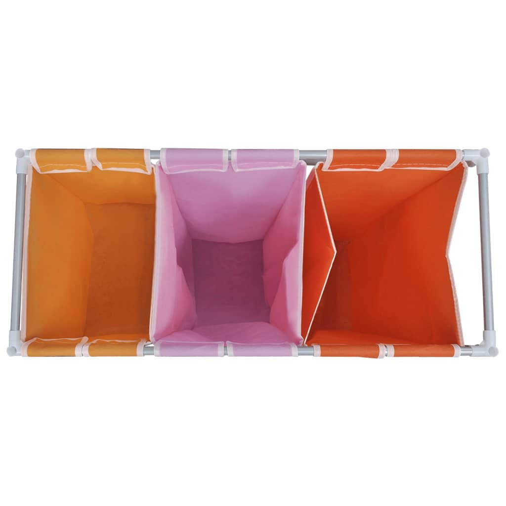VidaXL Wassorteerder met beweegbare ronde wasmand 3-delig