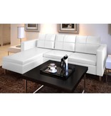 VidaXL Driezitsbank kunstleer wit