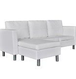 VidaXL Driezitsbank kunstleer wit