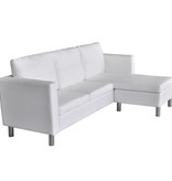 VidaXL Driezitsbank kunstleer wit