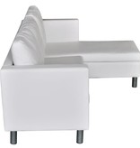 VidaXL Driezitsbank kunstleer wit