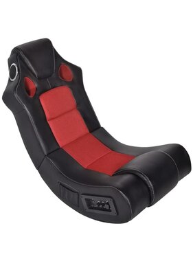 VidaXL Schommelstoel muziek kunstleer zwart rood