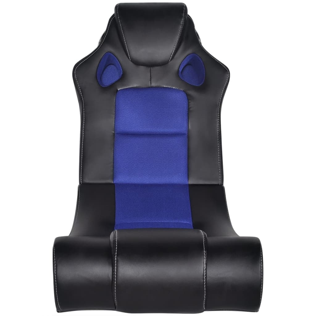 VidaXL Schommelstoel met muziek kunstleer zwart en blauw