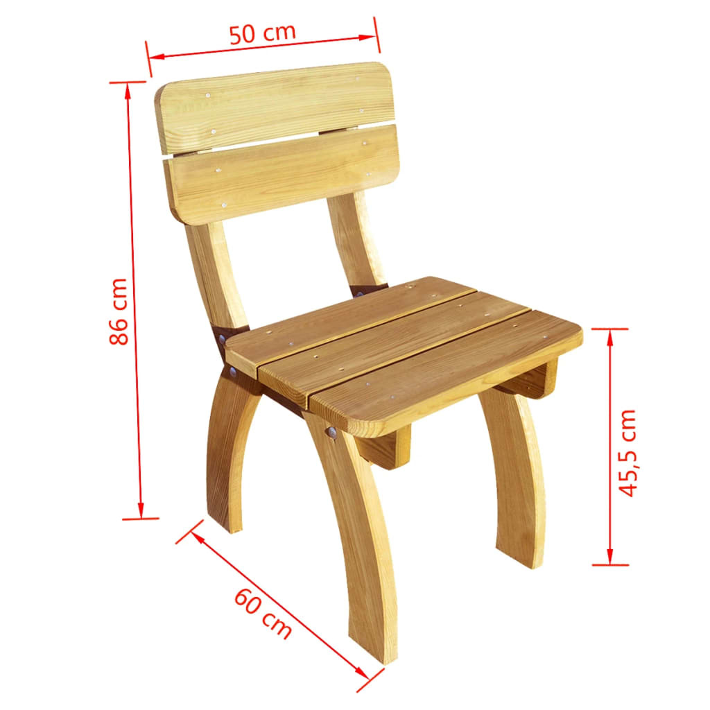 vidaXL Tuinstoelen 2 st geïmpregneerd grenenhout