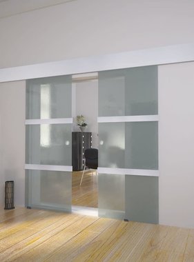 VidaXL Dubbele schuifdeur glas