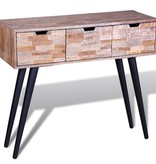 vidaXL Wandtafel met 3 lades gerecycled teakhout