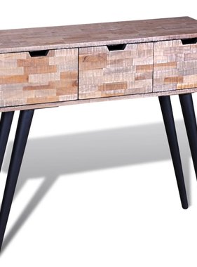VidaXL Wandtafel met 3 lades gerecycled teakhout