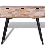 VidaXL Wandtafel met 3 lades gerecycled teakhout