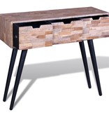 vidaXL Wandtafel met 3 lades gerecycled teakhout