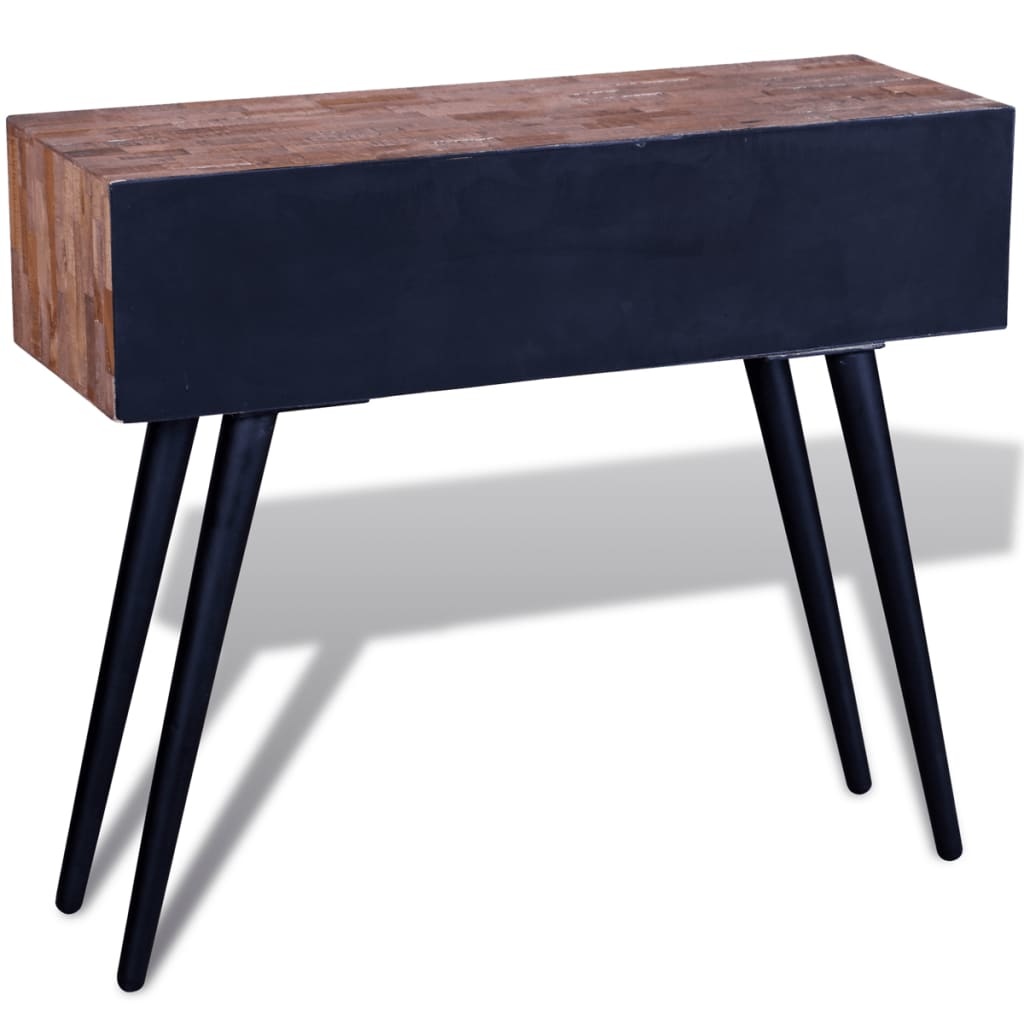 VidaXL Wandtafel met 3 lades gerecycled teakhout