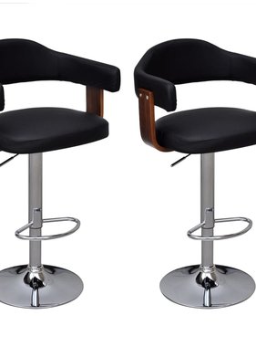 VidaXL Barkrukken 2 st gebogen hout