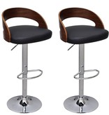 VidaXL Barkrukken 2 st gebogen hout