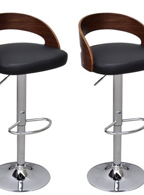 VidaXL Barkrukken 2 st gebogen hout