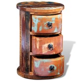 VidaXL Kast met 3 lades massief gerecycled hout