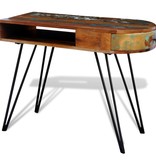 VidaXL Bureau met ijzeren poten gerecycled hout