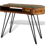 VidaXL Bureau met ijzeren poten gerecycled hout