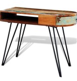 VidaXL Bureau met ijzeren poten gerecycled hout