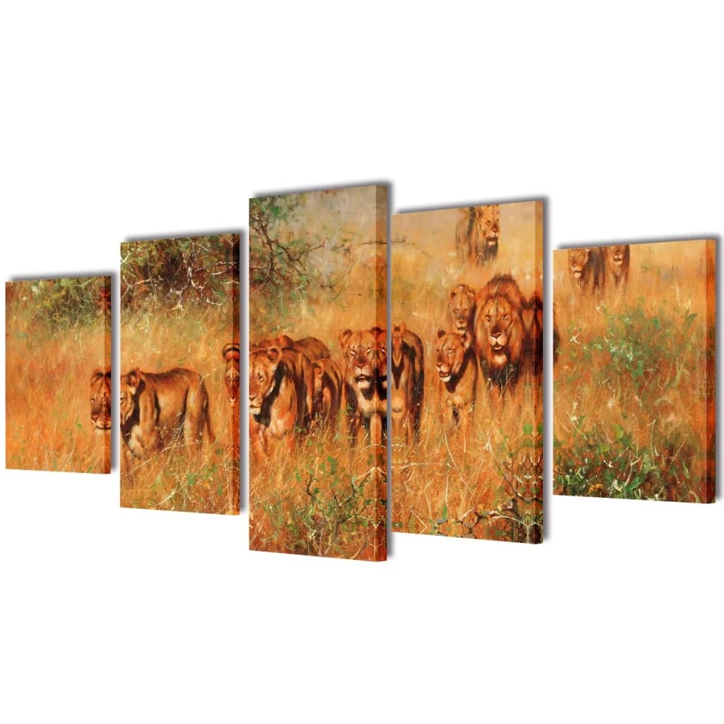 VidaXL Canvasdoeken Leeuwen 100 x 50 cm