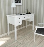 VidaXL Schrijftafel met 5 lades wit