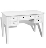 VidaXL Schrijftafel met 5 lades wit