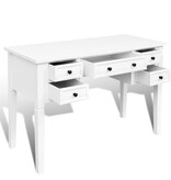 VidaXL Schrijftafel met 5 lades wit