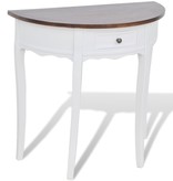 VidaXL Wandtafel met lade halfrond bruin